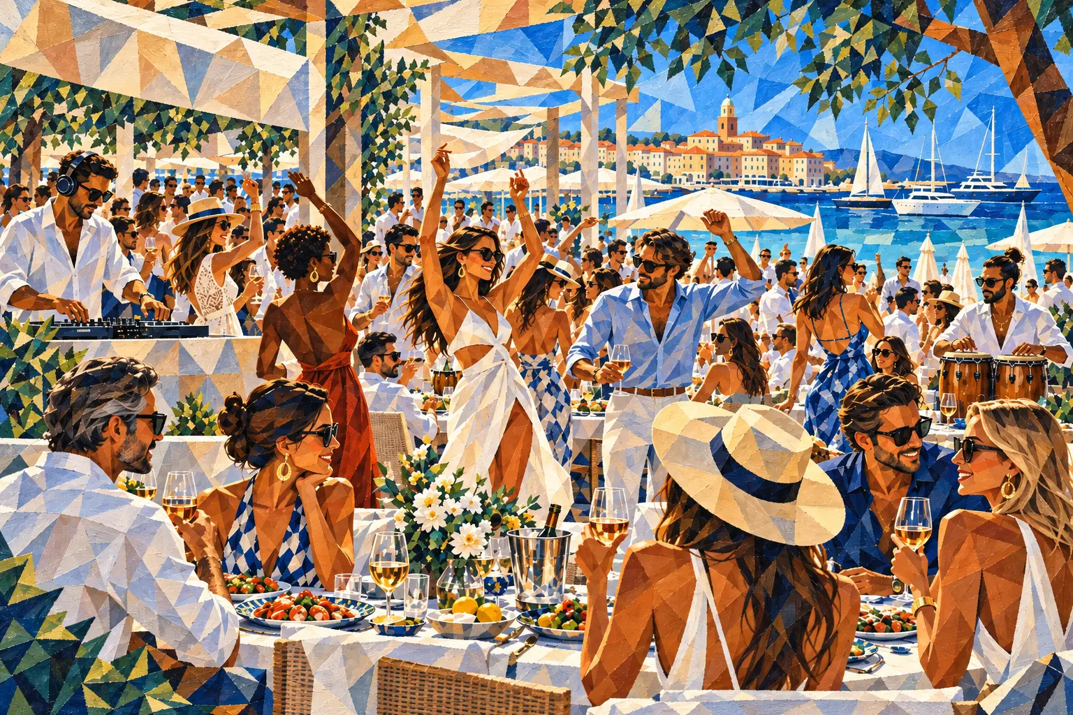 SALT ON THE TABLE — neo-cubist composition by MAREA. Saint-Tropez, 3:17 p.m.